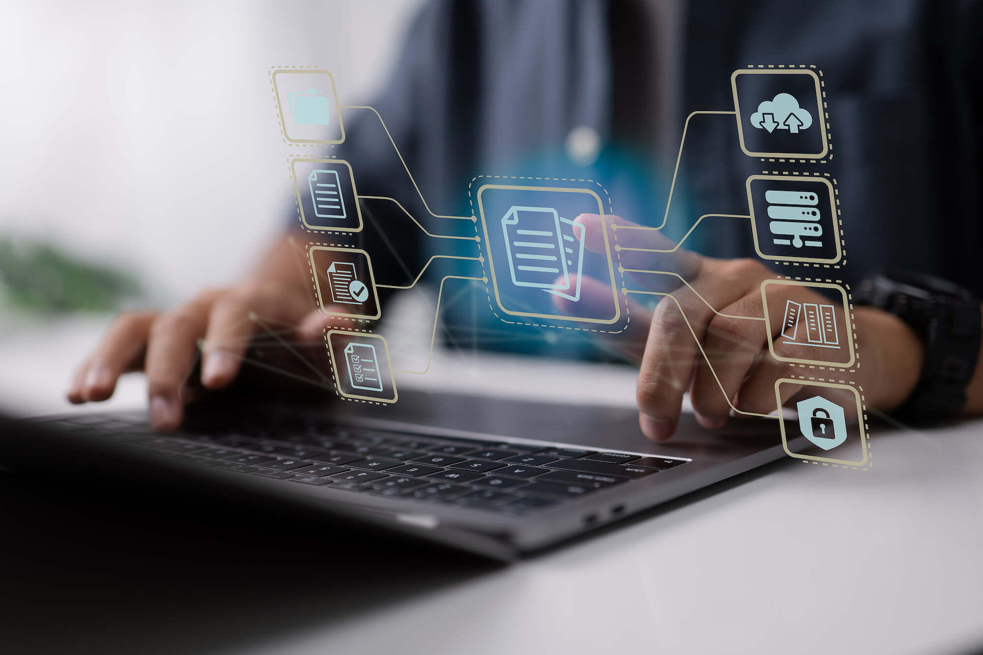 Businessperson use a computer